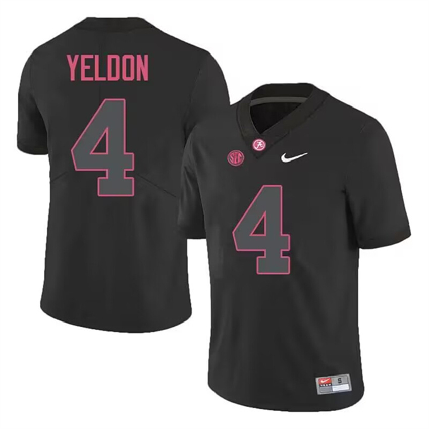 Men's Black Alabama Crimson Tide #4 T.J. Yeldon Stitched Football Jersey